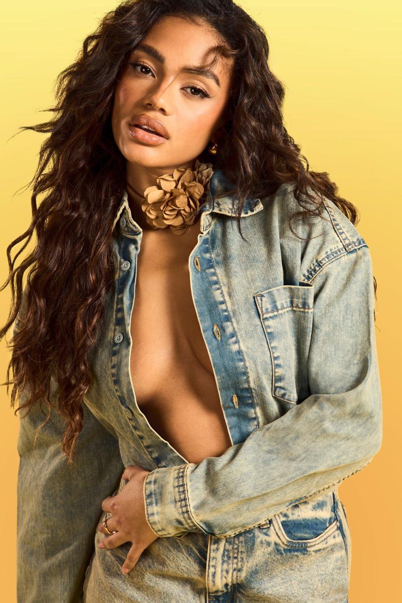 Вінтажна джинсова сорочка великого розміру