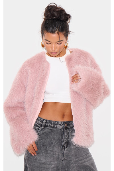 Шуба зі штучного хутра з рожевим блиском Шуба зі штучного хутра з рожевим блиском