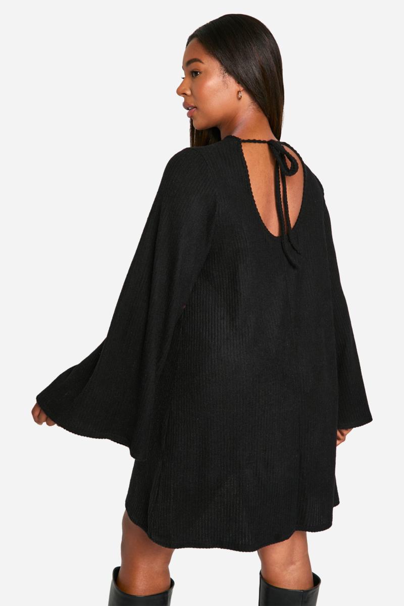 Сукня-комбінезон з м’якою рубчиком із зав’язкою