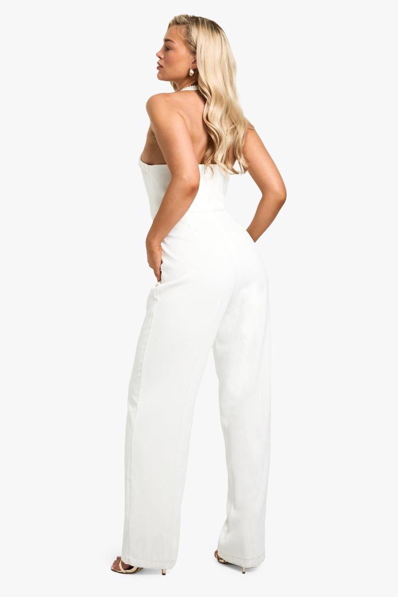 Комбінезон з перламутровим ремінцем і вирізом