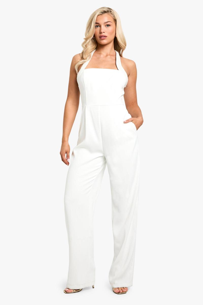 Комбінезон з перламутровим ремінцем і вирізом