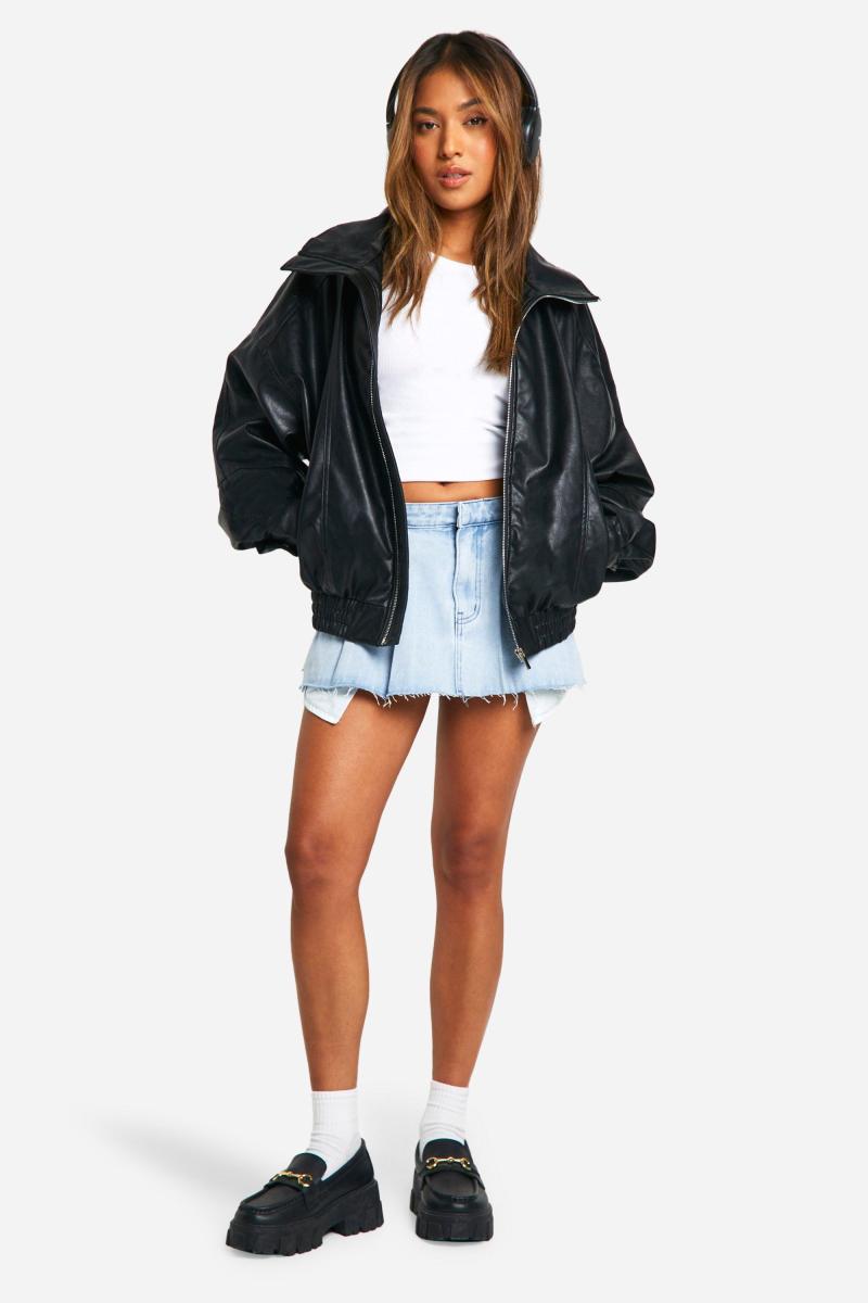 Маленька Пу -Шов Деталь негабаритна куртка бомбардувальників