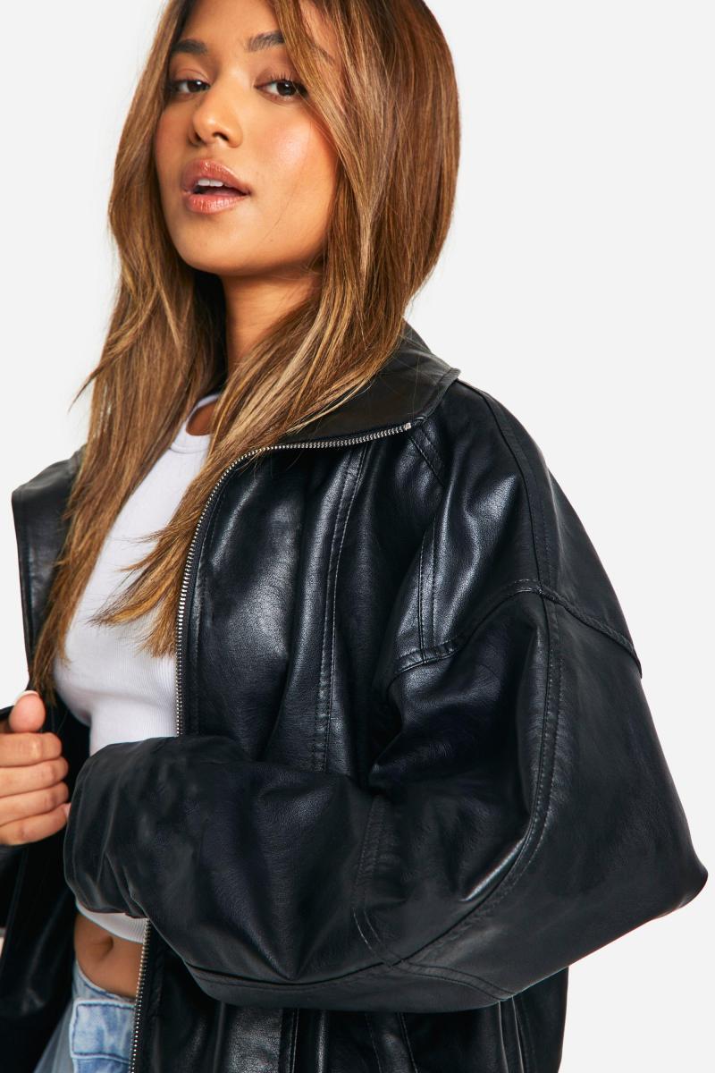 Маленька Пу -Шов Деталь негабаритна куртка бомбардувальників