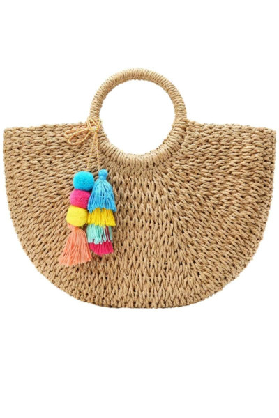 Стильна літня сумочка з акцентами Pom Pom